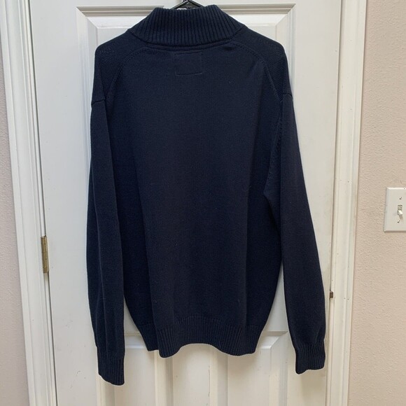 Weatherproof Vintage Navy Fair Isle 1/4 Zip Holiday Snowflake Sweater Mens XL - Picture 2 of 6